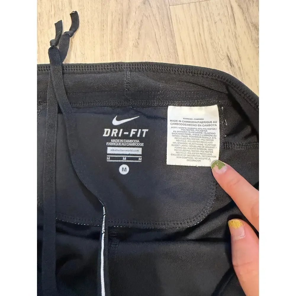 Nike Women's Dri-Fit Tech Capris Running Pants Style 695386-010 Size Med Black